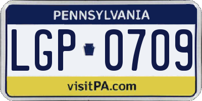 PA license plate LGP0709