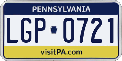 PA license plate LGP0721