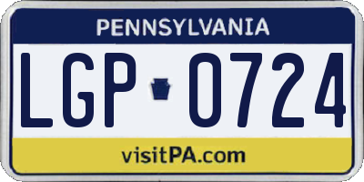 PA license plate LGP0724