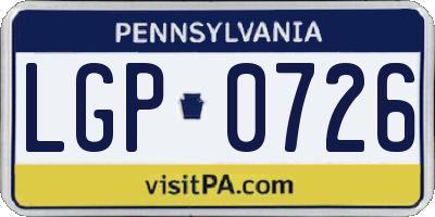 PA license plate LGP0726