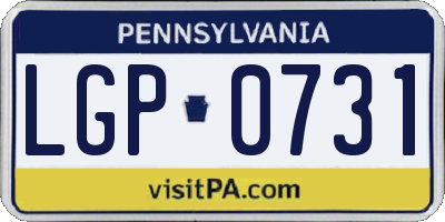 PA license plate LGP0731