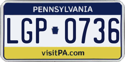 PA license plate LGP0736