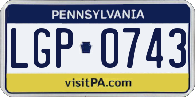 PA license plate LGP0743