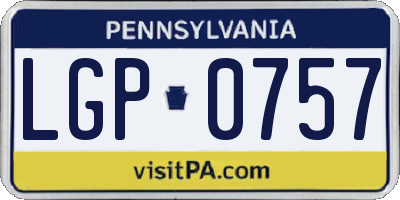 PA license plate LGP0757