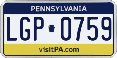 PA license plate LGP0759