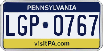 PA license plate LGP0767