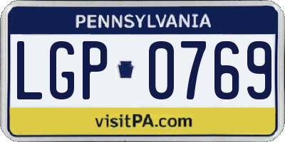 PA license plate LGP0769