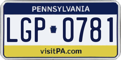 PA license plate LGP0781
