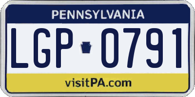 PA license plate LGP0791
