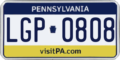 PA license plate LGP0808