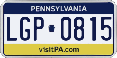 PA license plate LGP0815