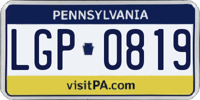PA license plate LGP0819