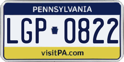 PA license plate LGP0822