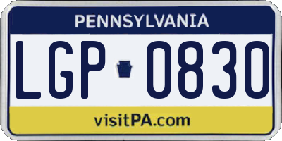 PA license plate LGP0830