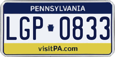 PA license plate LGP0833