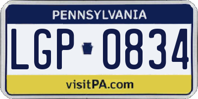 PA license plate LGP0834