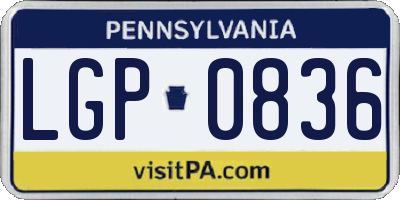 PA license plate LGP0836