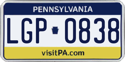 PA license plate LGP0838