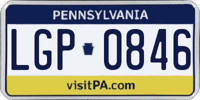 PA license plate LGP0846