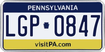 PA license plate LGP0847