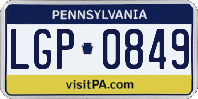 PA license plate LGP0849