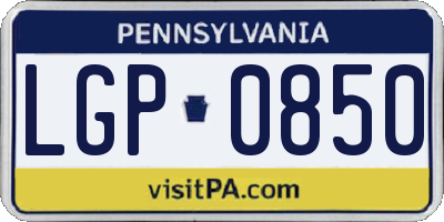 PA license plate LGP0850