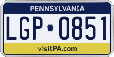 PA license plate LGP0851