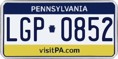 PA license plate LGP0852