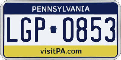 PA license plate LGP0853
