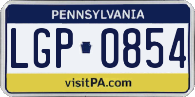 PA license plate LGP0854