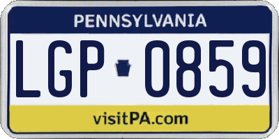 PA license plate LGP0859