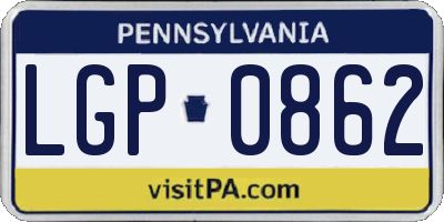 PA license plate LGP0862