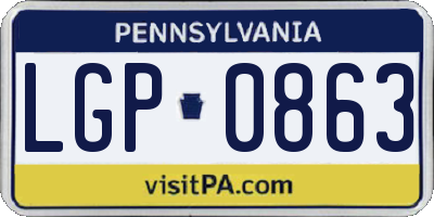 PA license plate LGP0863