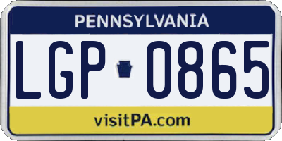 PA license plate LGP0865