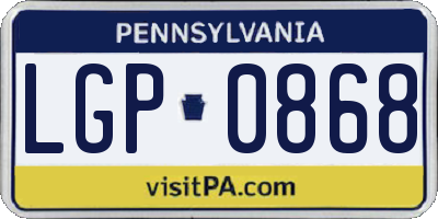 PA license plate LGP0868