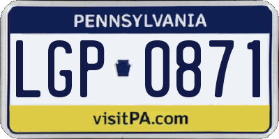 PA license plate LGP0871