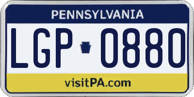 PA license plate LGP0880