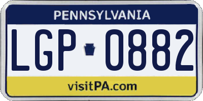 PA license plate LGP0882