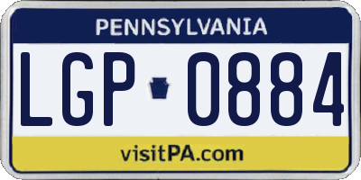 PA license plate LGP0884