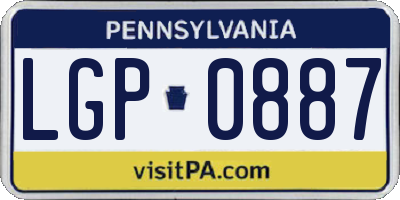 PA license plate LGP0887