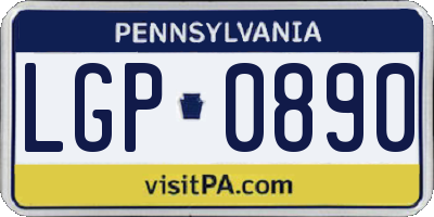 PA license plate LGP0890