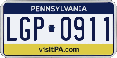 PA license plate LGP0911