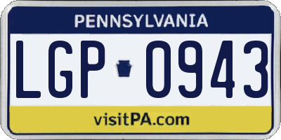 PA license plate LGP0943