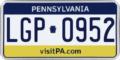 PA license plate LGP0952