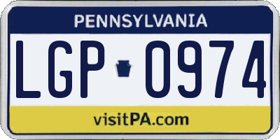 PA license plate LGP0974