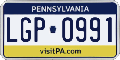 PA license plate LGP0991
