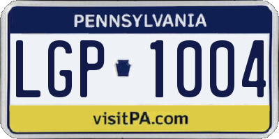 PA license plate LGP1004