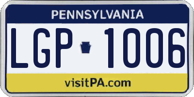 PA license plate LGP1006