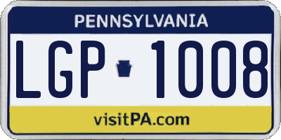 PA license plate LGP1008