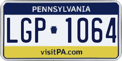 PA license plate LGP1064